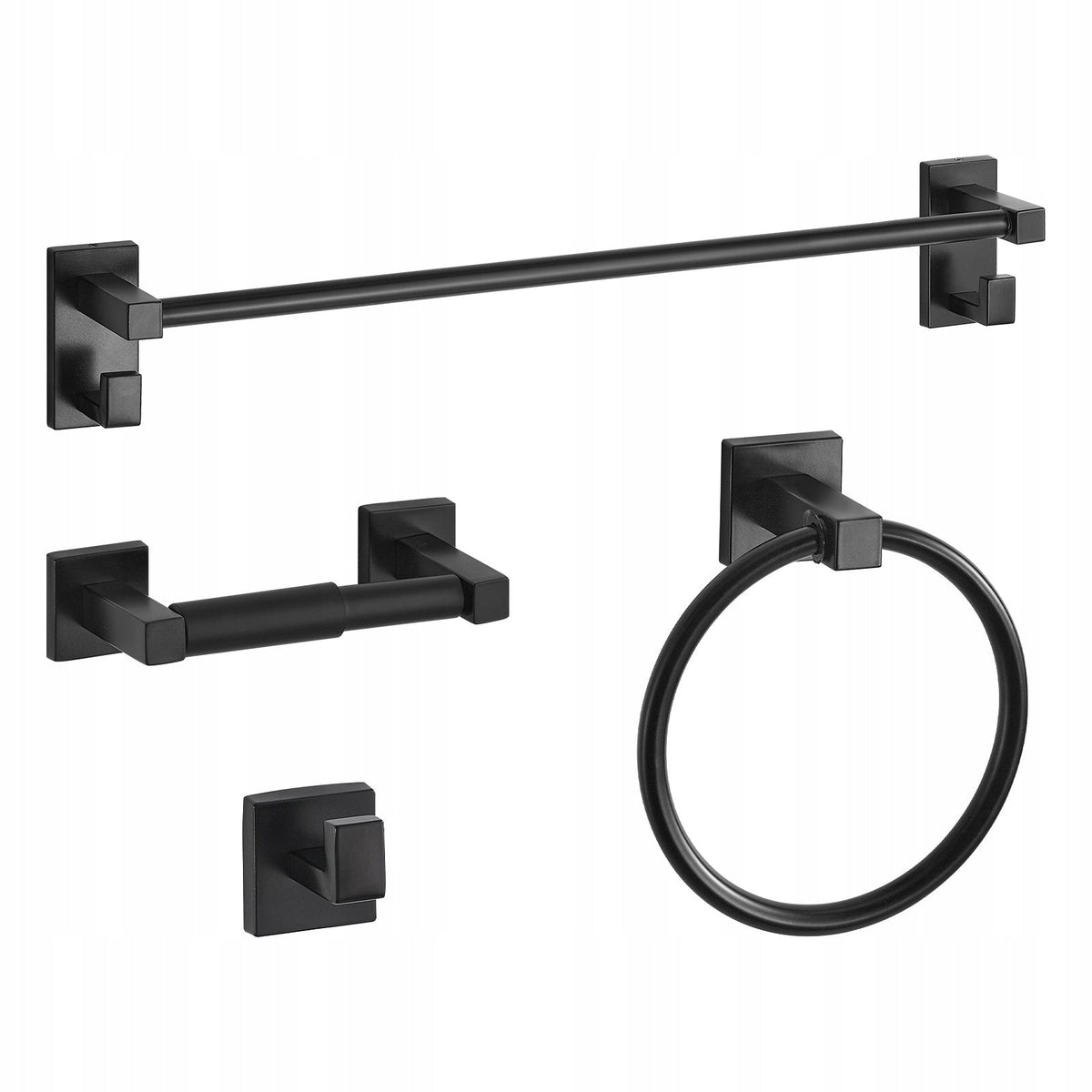 VEVOR BATHROOM ACCESSORY SET SUS201 STAINLESS STEEL 4 PIECES