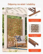 VEVOR METAL SCREEN 3-PANEL 120X50.8X193 CM BROWN SCREEN