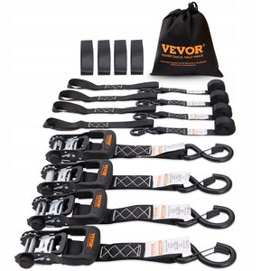 VEVOR SET OF 4 TIE-DOWN STRAPS 0.025 X 4.6 M LASHING STRAP 998 KG PREMIUM