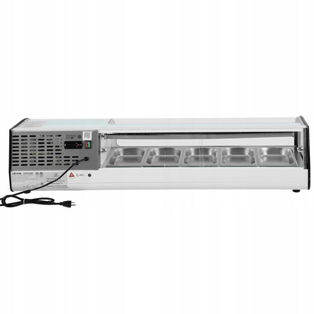 VEVOR 52 l refrigerated sushi display case, 5 pans