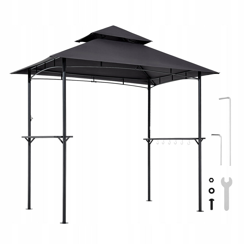 VEVOR BBQ GAZEBO 2430X1500X2500 MM TWO-TIER ROOF STRONG STEEL
