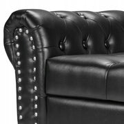 VEVOR OTTOMAN BENCH PU LEATHER WITH WOODEN LEGS 166X46X56 CM BLACK