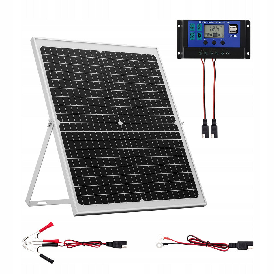 VEVOR 30W 12V MONOCRYSTALLINE SOLAR PANEL KIT WITH CHARGER