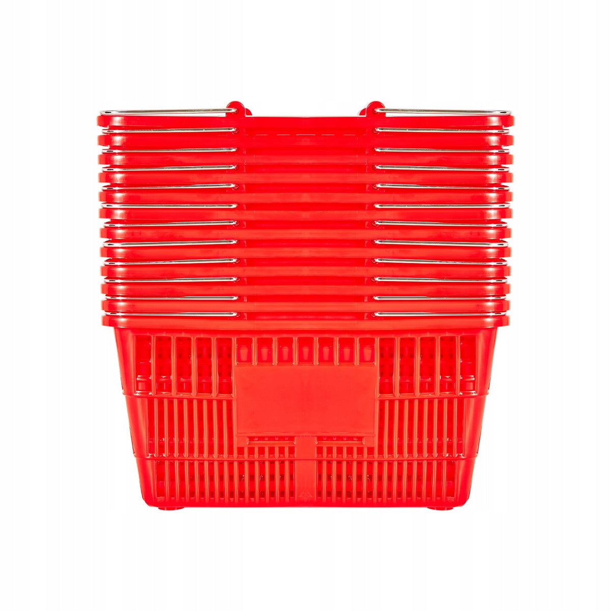 VEVOR ROBUST SHOPPING BASKET 12 PCS 21L FOLDABLE METAL HANDLES RED