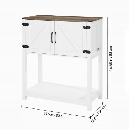 VEVOR FARMHOUSE COFFEE CABINET 80X35X88 CM 3-TIER STURDY SOLID