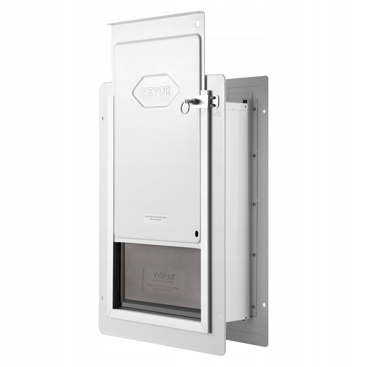 VEVOR DOG DOOR PET FLAP METAL FRAME WITH 3-FLAP LOCK 236MM