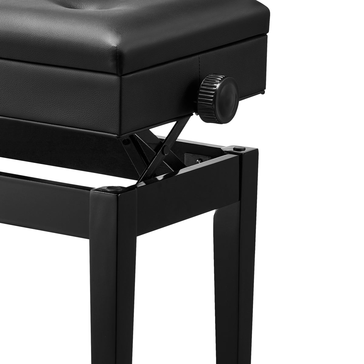 VEVOR ADJUSTABLE PIANO BENCH WITH STORAGE AND CUSHION 56X34X49 CM