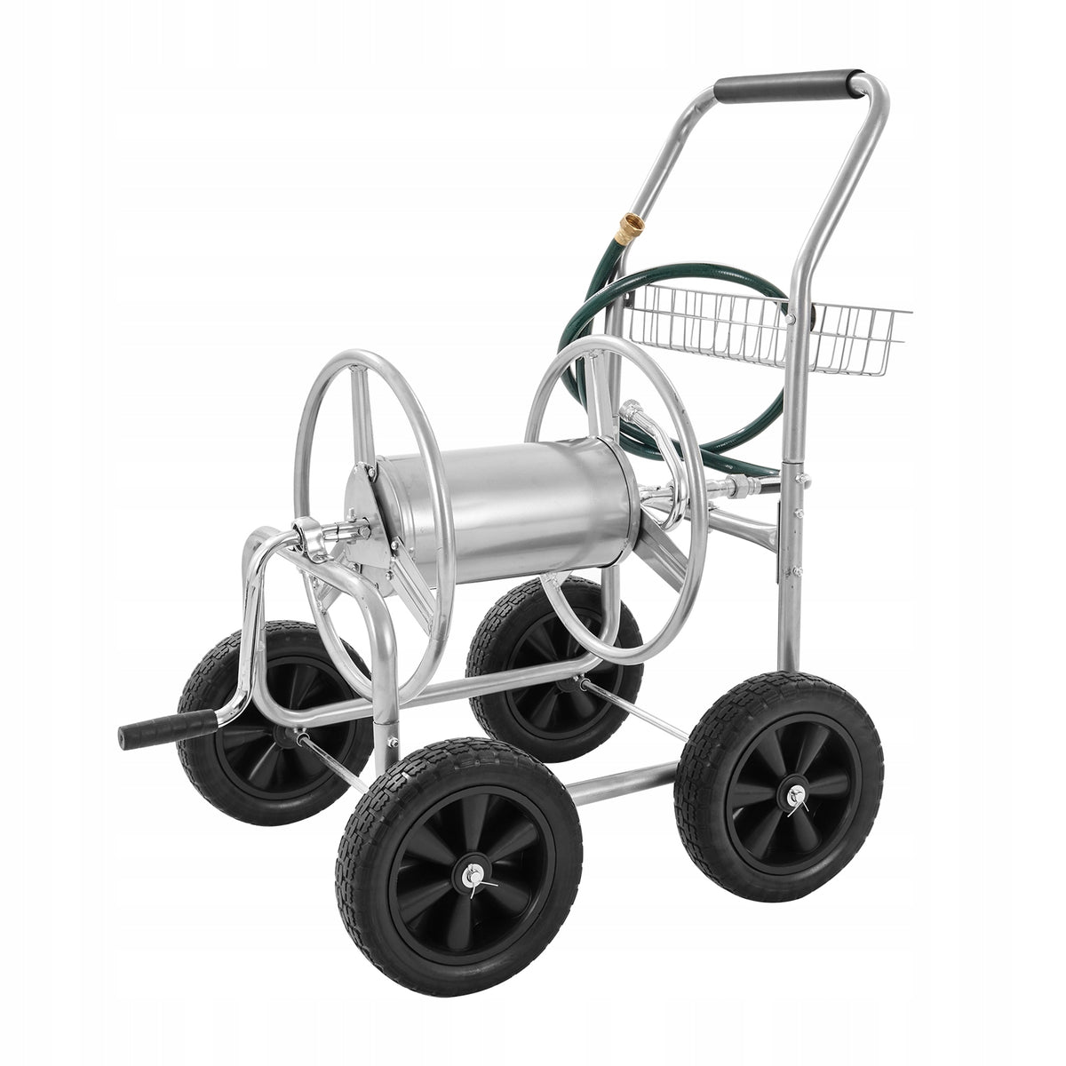 VEVOR Professional Garden Hose Cart, 76m/250ft Steel Hose Reel with 4 Wheels, Heavy Duty