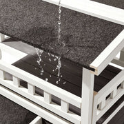 VEVOR TWO-TIER WOODEN CAT HOUSE WITH BALCONY AND STAIRS FOR