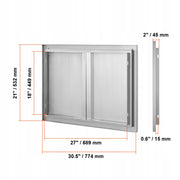 VEVOR BBQ ACCESS DOOR 774X532MM DOUBLE PREMIUM STAINLESS STEEL