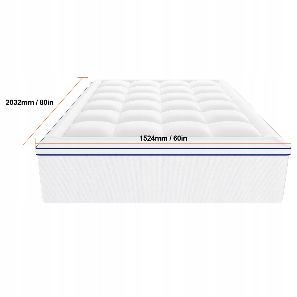 PREMIUM VEVOR MATTRESS PROTECTOR TOPPER 1 INCH FIBER FILL 60X80