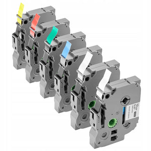 VEVOR 6-PACK 12MM COLOUR LABEL TAPES COMPATIBLE WITH 8M TAPE