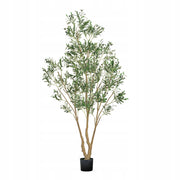 VEVOR ARTIFICIAL OLIVE TREE 240CM WITH BLACK POT REALISTIC LEAVES