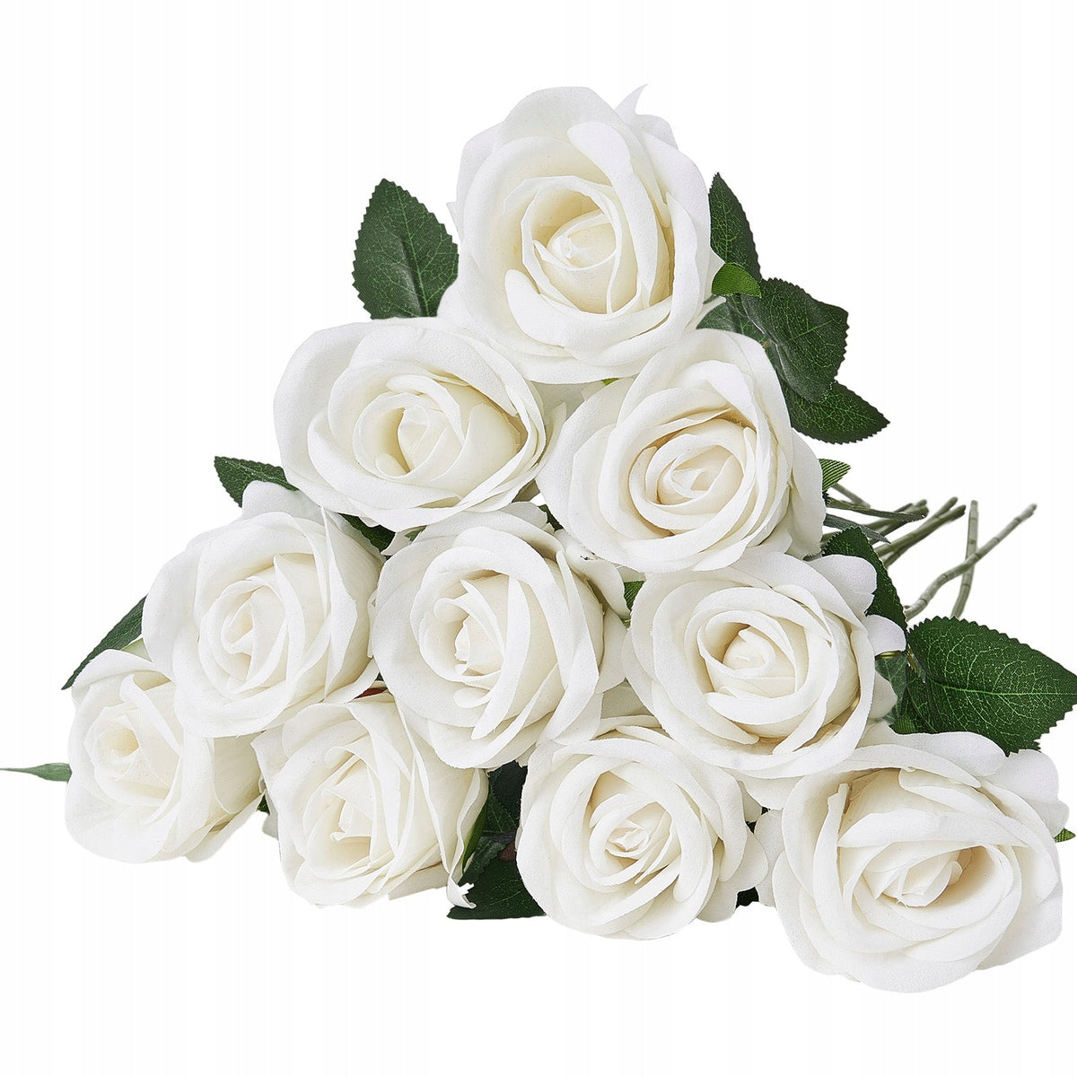 VEVOR ARTIFICIAL FLOWERS ROSES 60 PCS WHITE FLEXIBLE STEMS REALISTIC