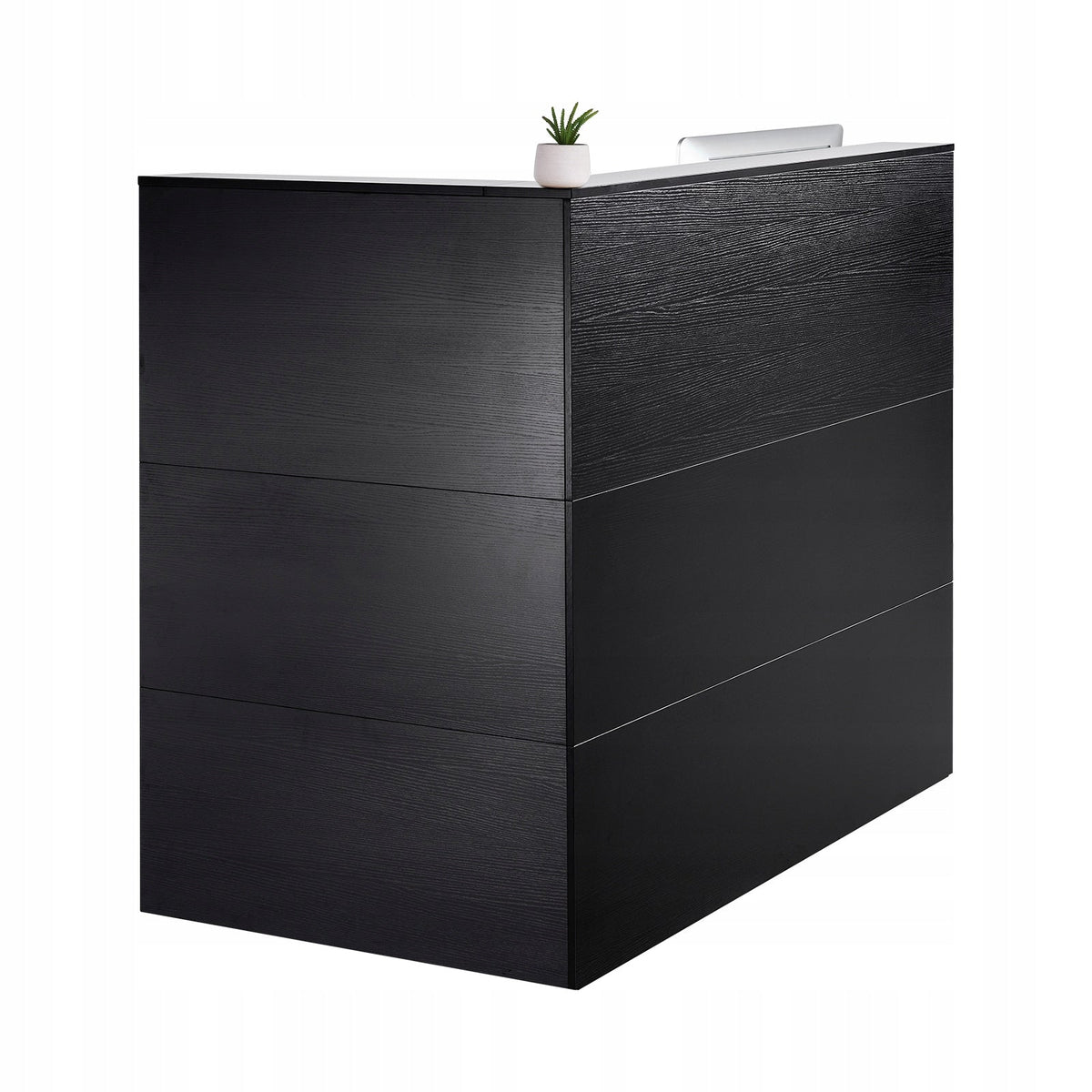RECEPTION DESK VEVOR RECEPTION COUNTER L-SHAPED DRAWER STORAGE BLACK