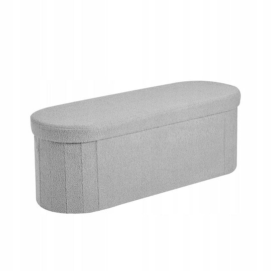 VEVOR FOLDABLE OTTOMAN STORAGE BENCH OVAL HEAVY-DUTY STORAGE STOOL
