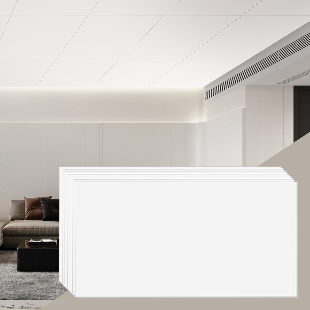 CEILING TILES VEVOR 10 PCS 24X48 INCHES PREMIUM PVC WATERPROOF SUSPENDED