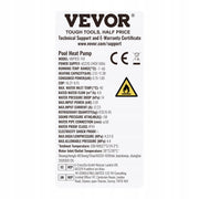 VEVOR ELECTRIC SWIMMING POOL HEAT PUMP POWER 2.51-11.38 KW PROFESSIONAL