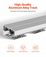 VEVOR SLIDING DOOR TRACK SET 1828MM ALUMINUM SYSTEM