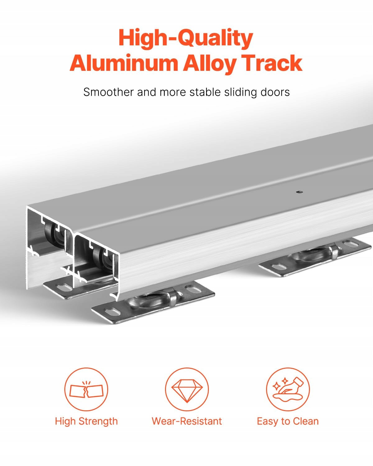 VEVOR SLIDING DOOR TRACK SET 1828MM ALUMINUM SYSTEM