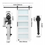 VEVOR 914x2134mm Premium White MDF and Glass Sliding Door System