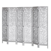 VEVOR ROOM DIVIDER 6 PANEL WOODEN FOLDING WHITE BOHO STURDY