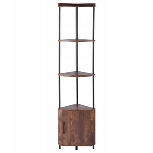 VEVOR PROFESSIONAL 5-TIER CORNER SHELF WITH LED LIGHTING AND DOORS