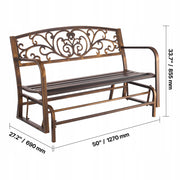 VEVOR GARDEN BENCH 127 CM STRONG LOAD CAPACITY 250 KG SOLID METAL BENCH
