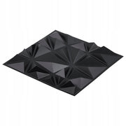 VEVOR 3D WALL PANELS 33 PCS 30X30 CM PVC DIAMOND MATTE BLACK PREMIUM