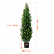 VEVOR ARTIFICIAL CEDAR TOPIARY TREE 48 INCHES 2 PACK PREMIUM PE GREEN