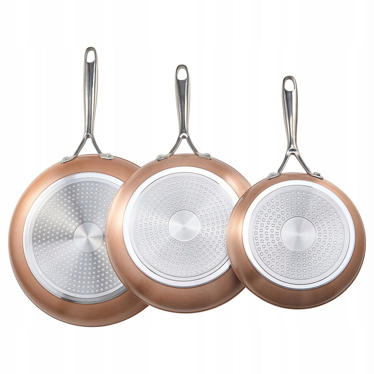 VEVOR 3-PIECE FRYING PAN SET 20 27 30 CM ALUMINIUM NON-STICK