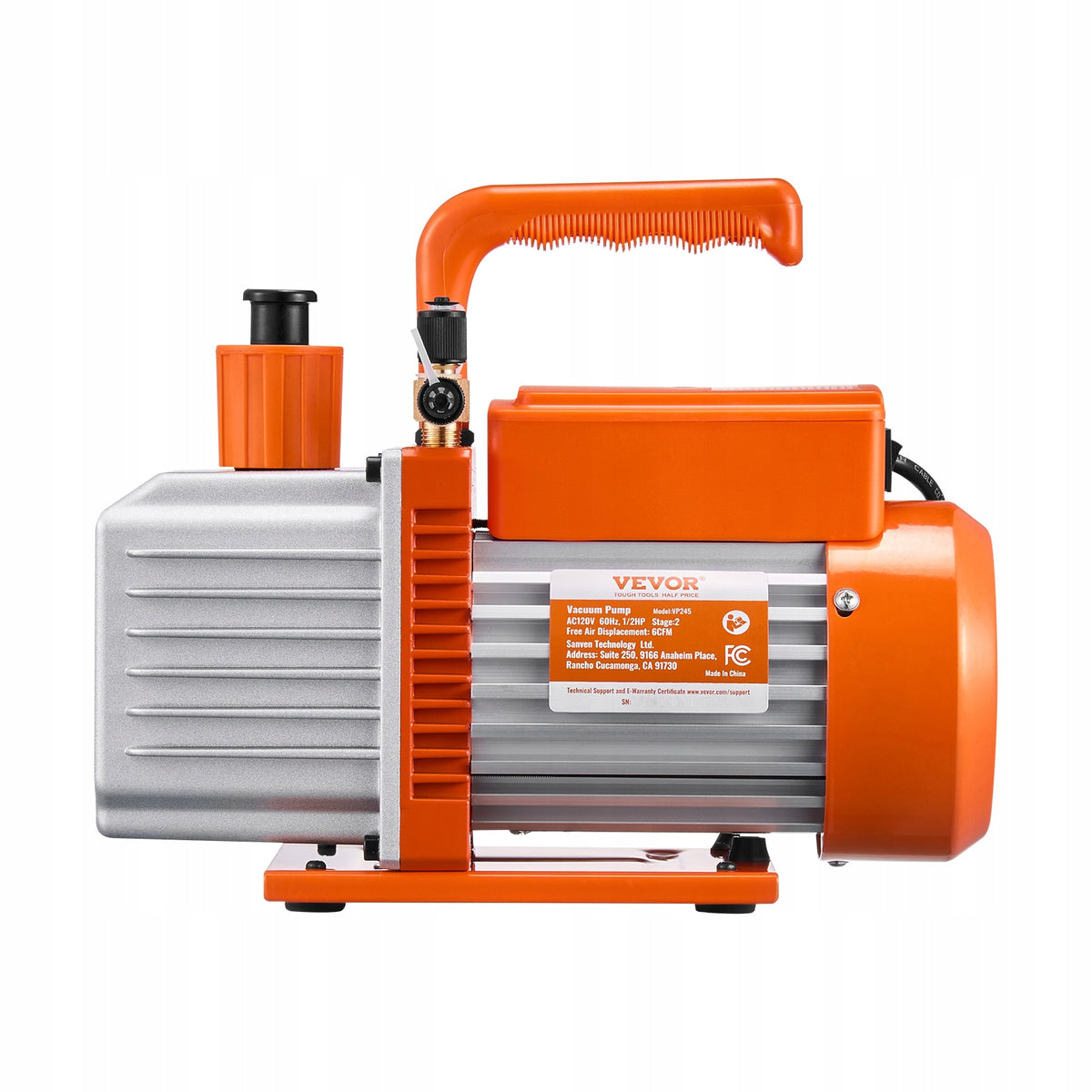 VEVOR TWO-STAGE VACUUM PUMP 6 CFM 370W FOR HVAC R134A R22 R410A