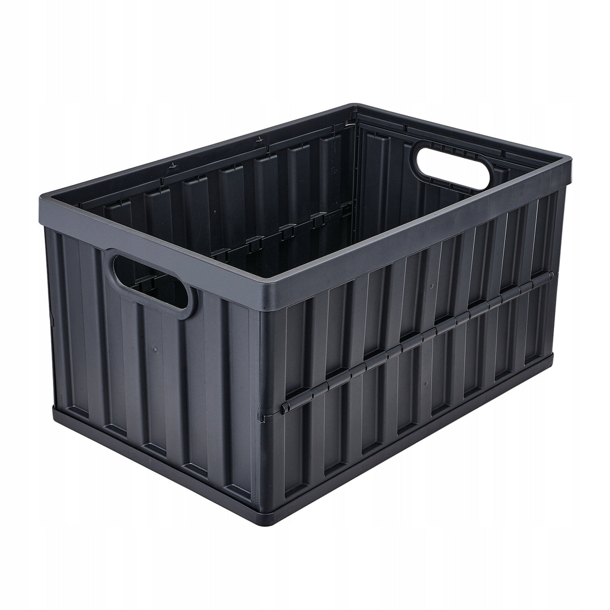 VEVOR SET OF 3 FOLDABLE PP BOXES 65L BLACK STRONG AND ERGONOMIC