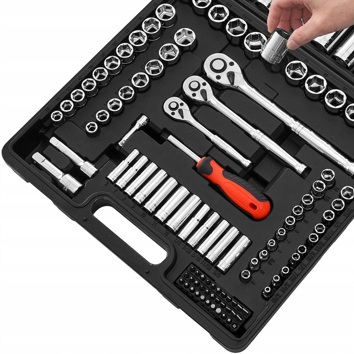 VEVOR 149-PIECE SOCKET WRENCH SET 3/8" 6-POINT 12-POINT 7MM PREMIUM CASE