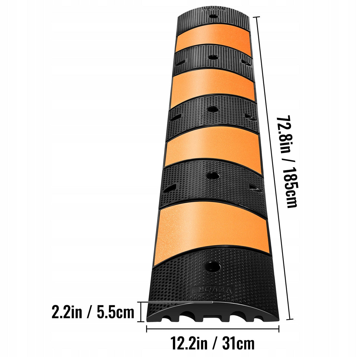 VEVOR RUBBER DOUBLE CABLE COVER 2-CHANNEL 72.8 22000LBS BLACK-YELLOW