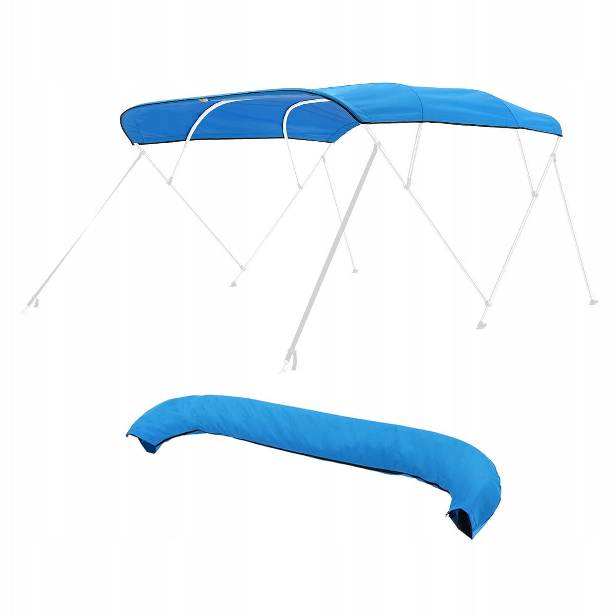 VEVOR BIMINI TOP BOAT COVER 4 BOW 600D WATERPROOF POLYESTER