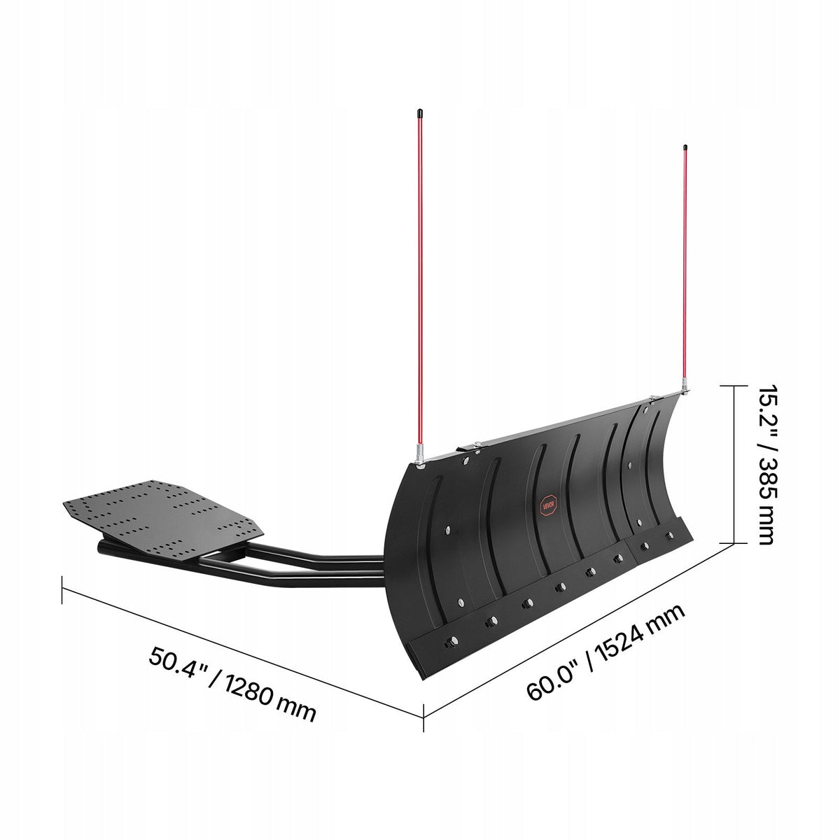 VEVOR Snow Plow, Adjustable 109-152 cm, Heavy Duty Steel Set for ATV UTV