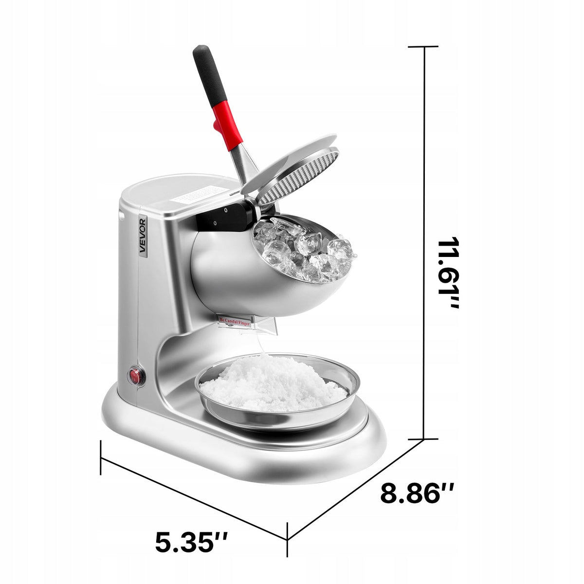 VEVOR COMMERCIAL ICE CRUSHER 100KG/H 300W STAINLESS STEEL POWERFUL
