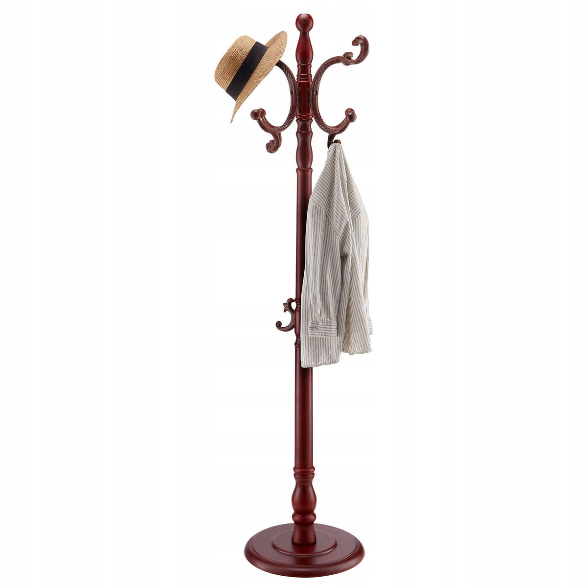 VEVOR WOODEN COAT RACK 11 HOOKS STURDY BASE 1760MM