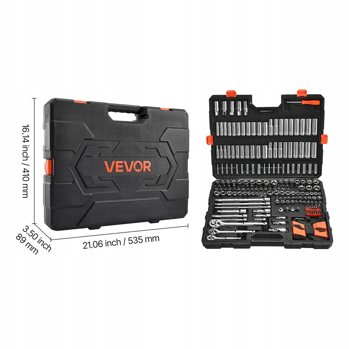 VEVOR PREMIUM SOCKET SET 225 PCS 9 53 6 35 12 7 MM