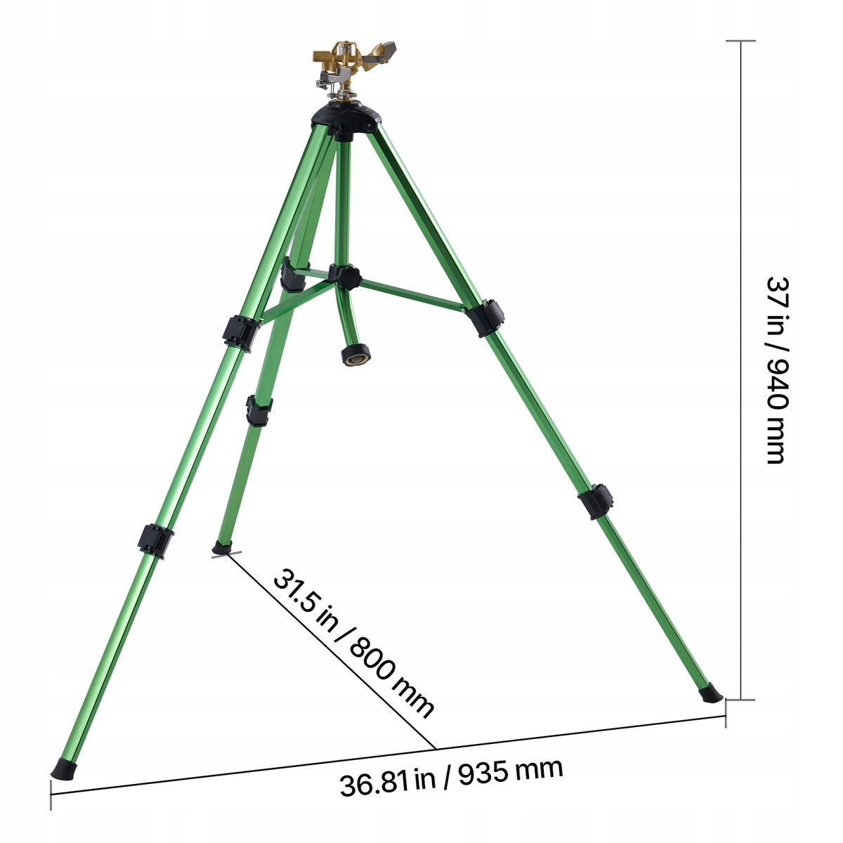 VEVOR TELESCOPIC SPRINKLER TRIPOD 2 PCS BRASS HEAD 360 ADJUSTMENT