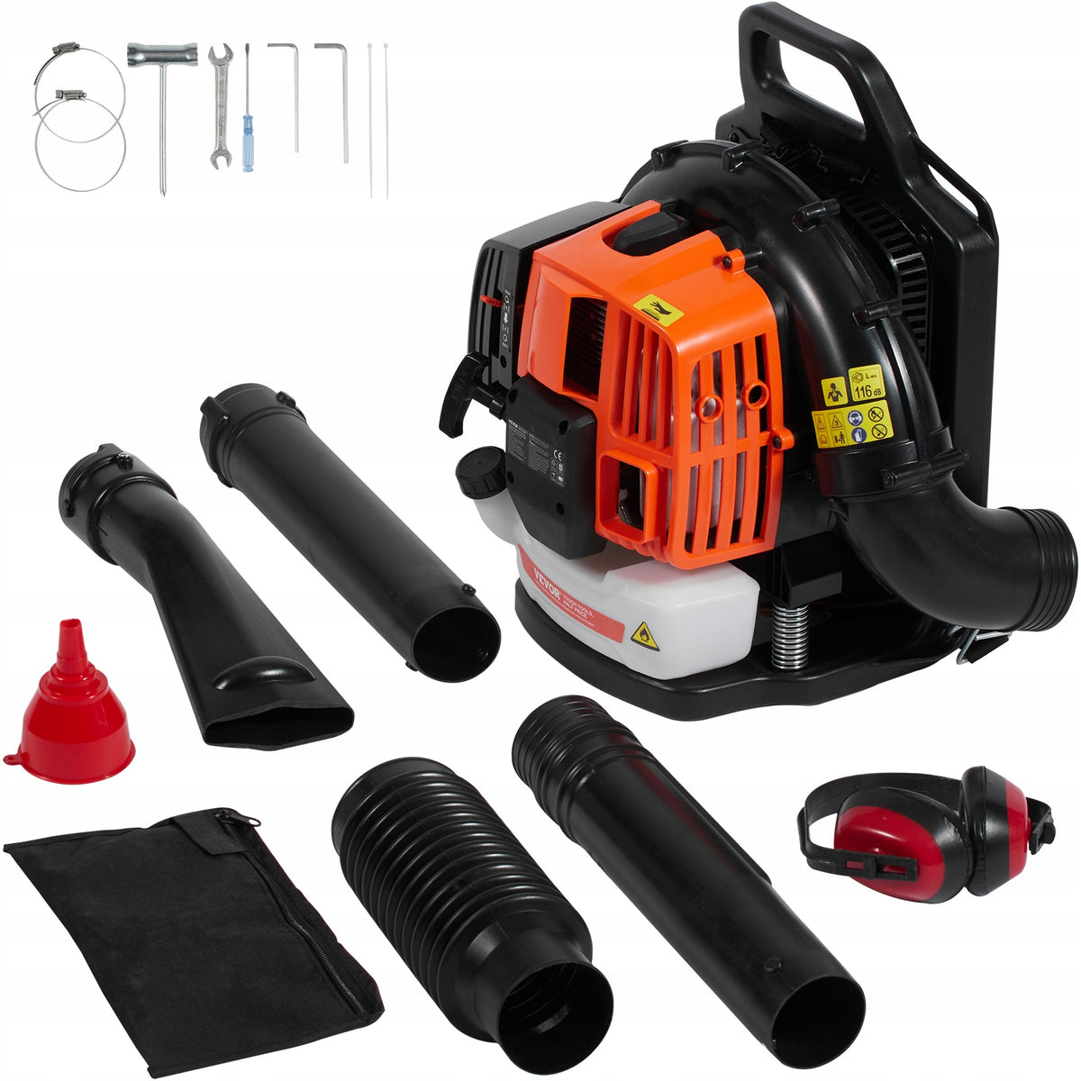 VEVOR 63CC 2-Stroke Gasoline Backpack Leaf Blower Powerful
