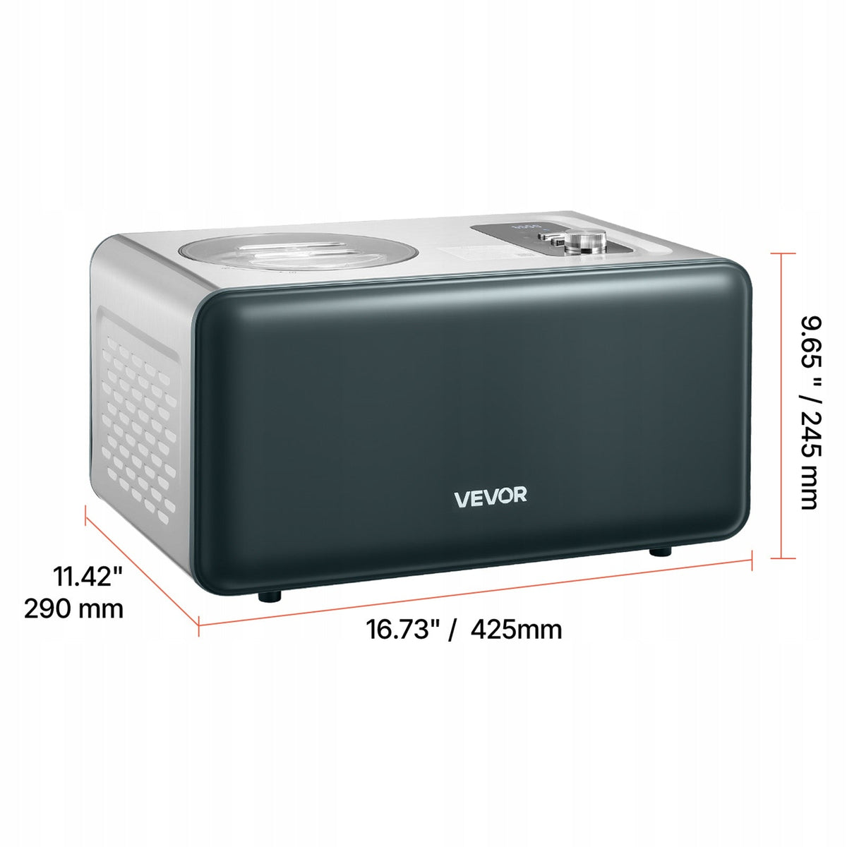 VEVOR 1.5L AUTOMATIC ICE CREAM MAKER WITH BUILT-IN 150W COMPRESSOR