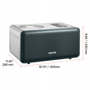 VEVOR 1.5L AUTOMATIC ICE CREAM MAKER WITH BUILT-IN 150W COMPRESSOR
