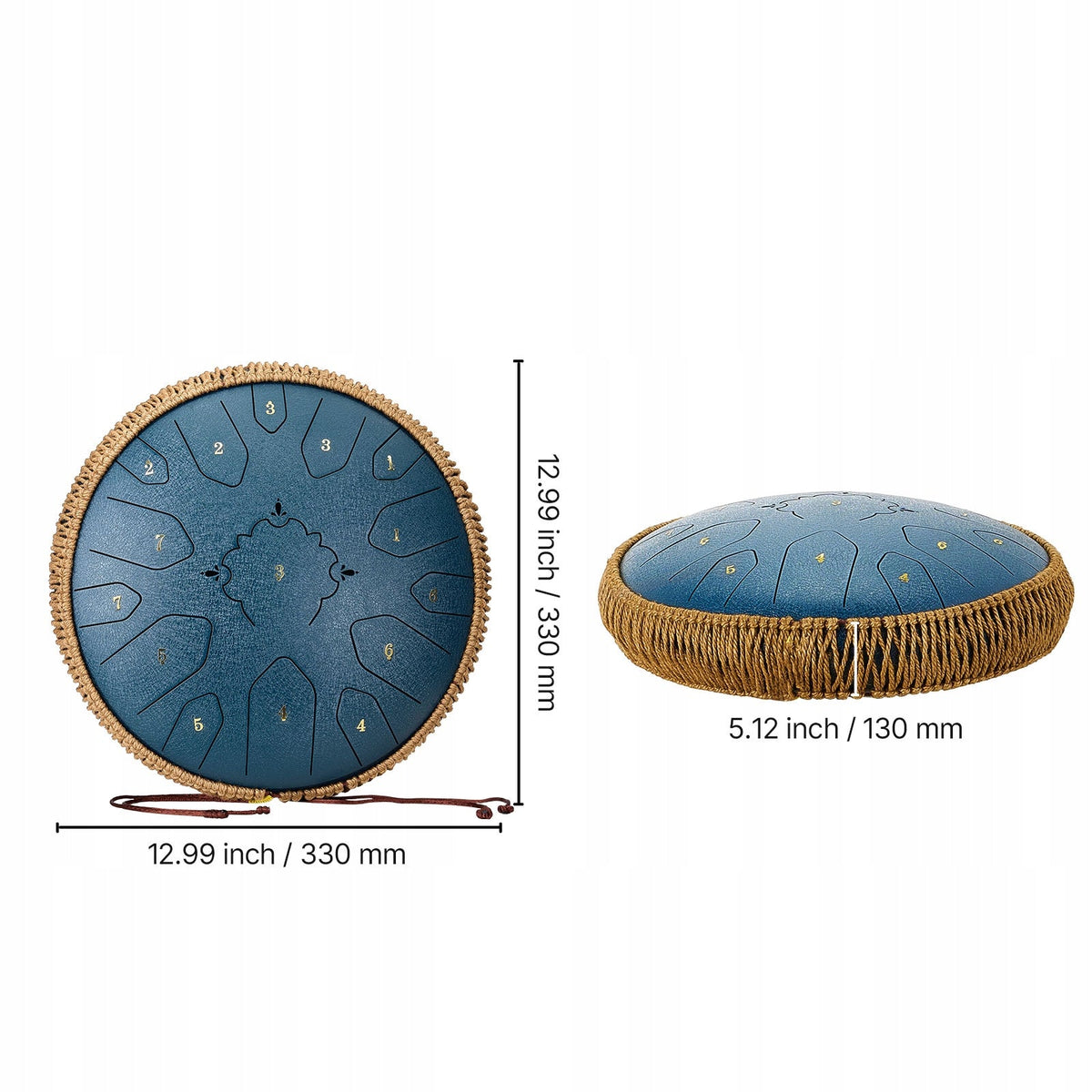 PROFESSIONAL VEVOR 33 CM 15-NOTE TONGUE DRUM RAIN DRUM STRONG