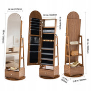 VEVOR 360 ROTATING JEWELRY CABINET WITH MIRROR 1655 MM PREMIUM ORGANIZER