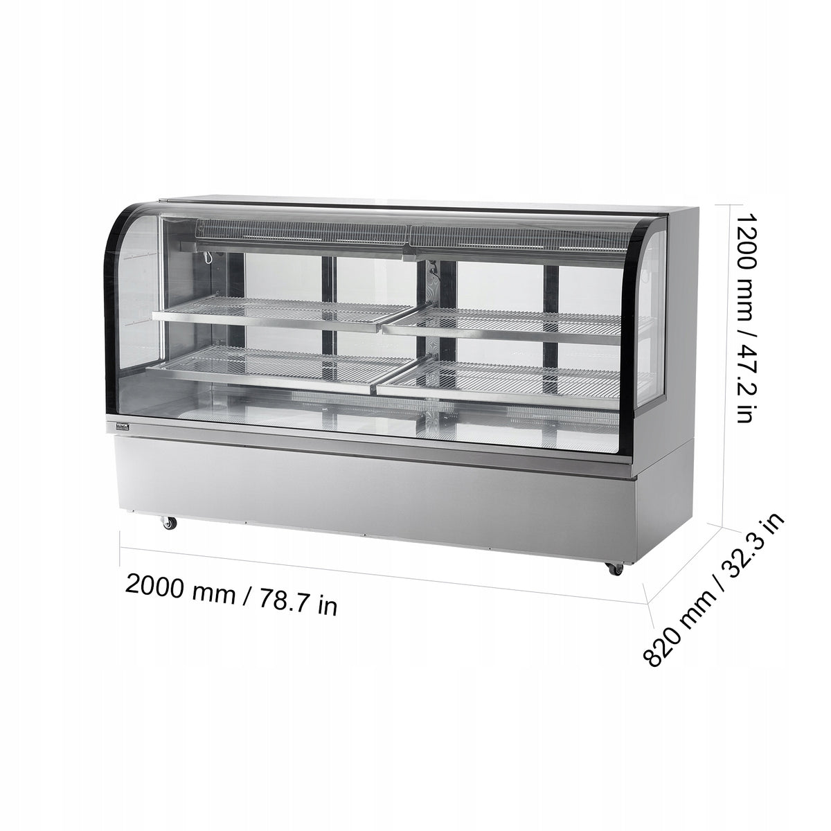 VEVOR 901L 4-TIER COMMERCIAL REFRIGERATED DISPLAY CASE WITH LED LIGHTING, HEAVY DUTY STEEL