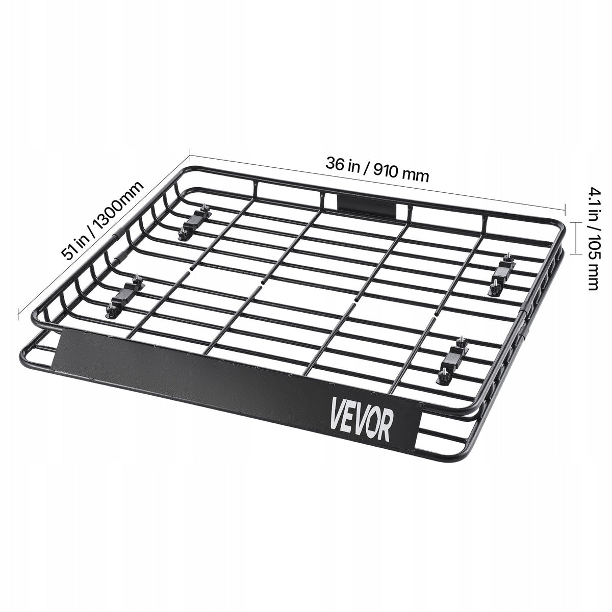 VEVOR HEAVY DUTY ROOF RACK BASKET 1095X1270X105 MM LOAD CAPACITY 68 KG