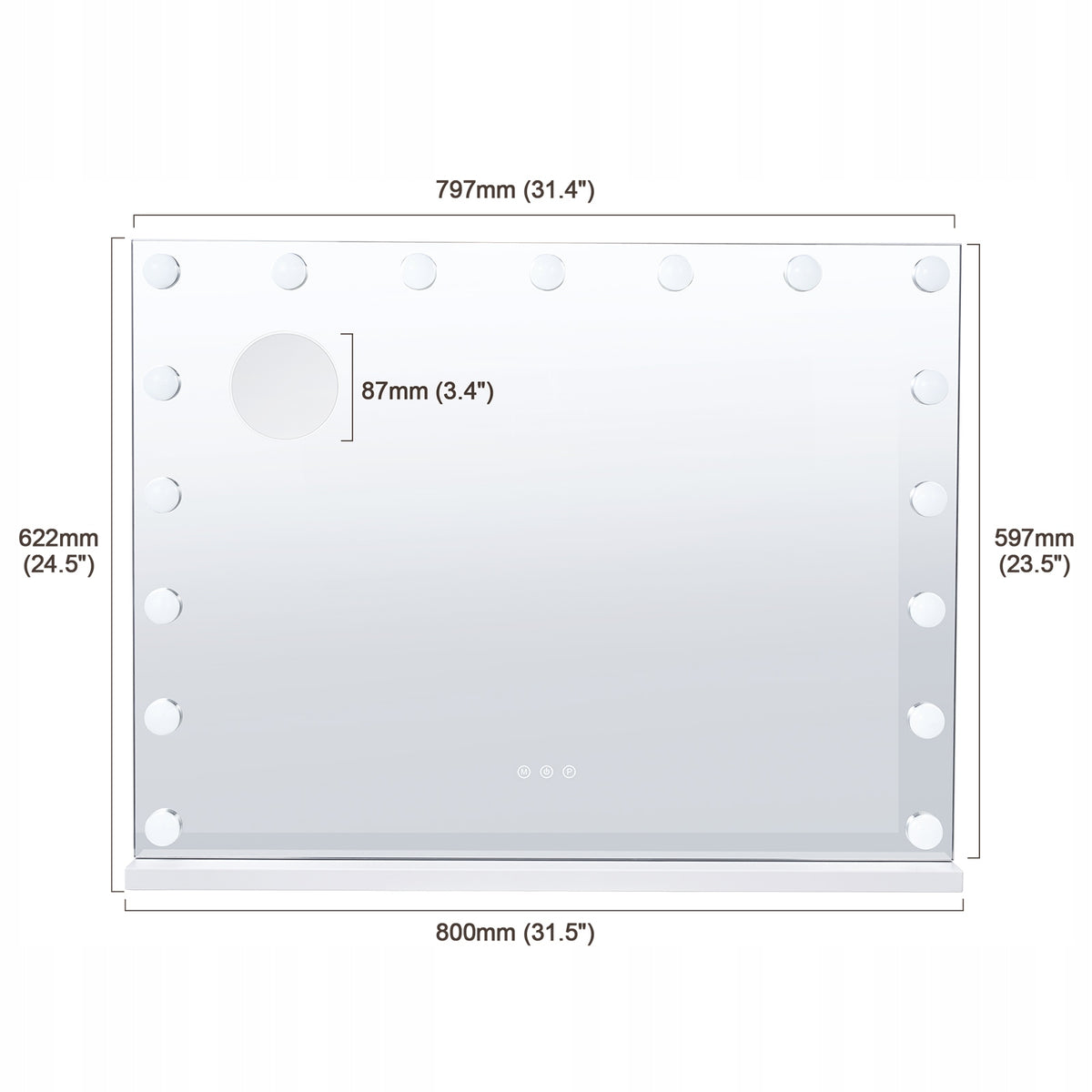 VEVOR HOLLYWOOD MAKEUP MIRROR WITH LIGHTS 5X MAGNIFICATION