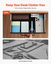 VEVOR UNDER-DESK DRAWER 385X230X76 MM STRONG HIDDEN OFFICE ORGANIZER